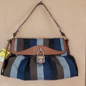 Fendi Striped Lock Key Purse